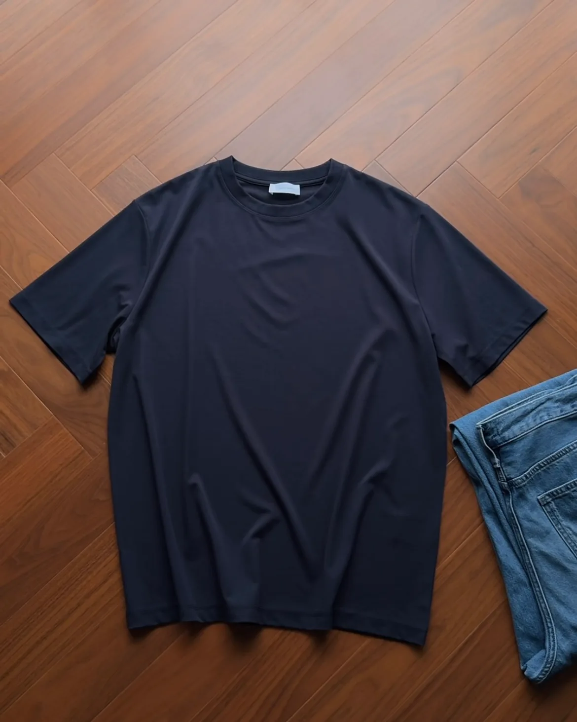 Black Cotton T-Shirt sample view 2