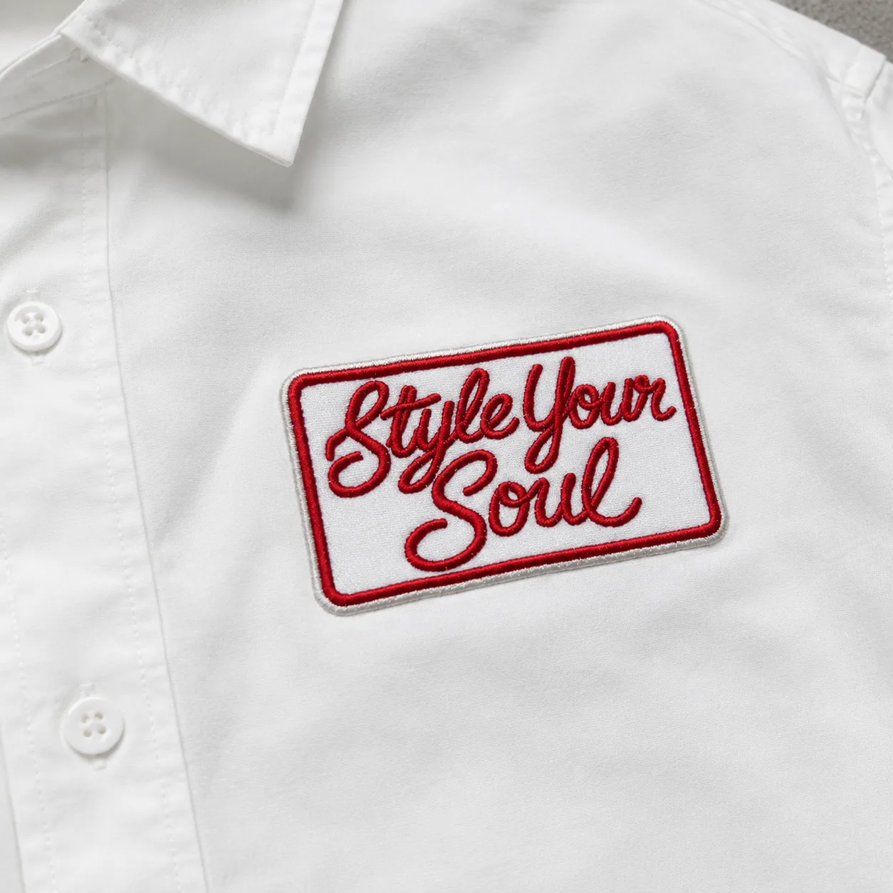 White Cotton Short Sleeve Shirt sample view 3