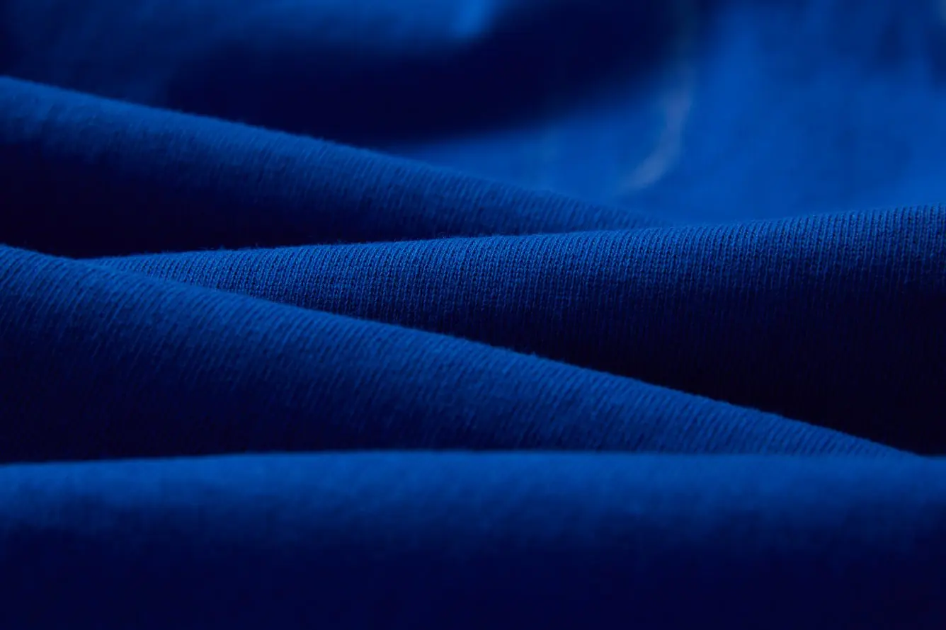 Blue 230 GSM cotton jersey fabric