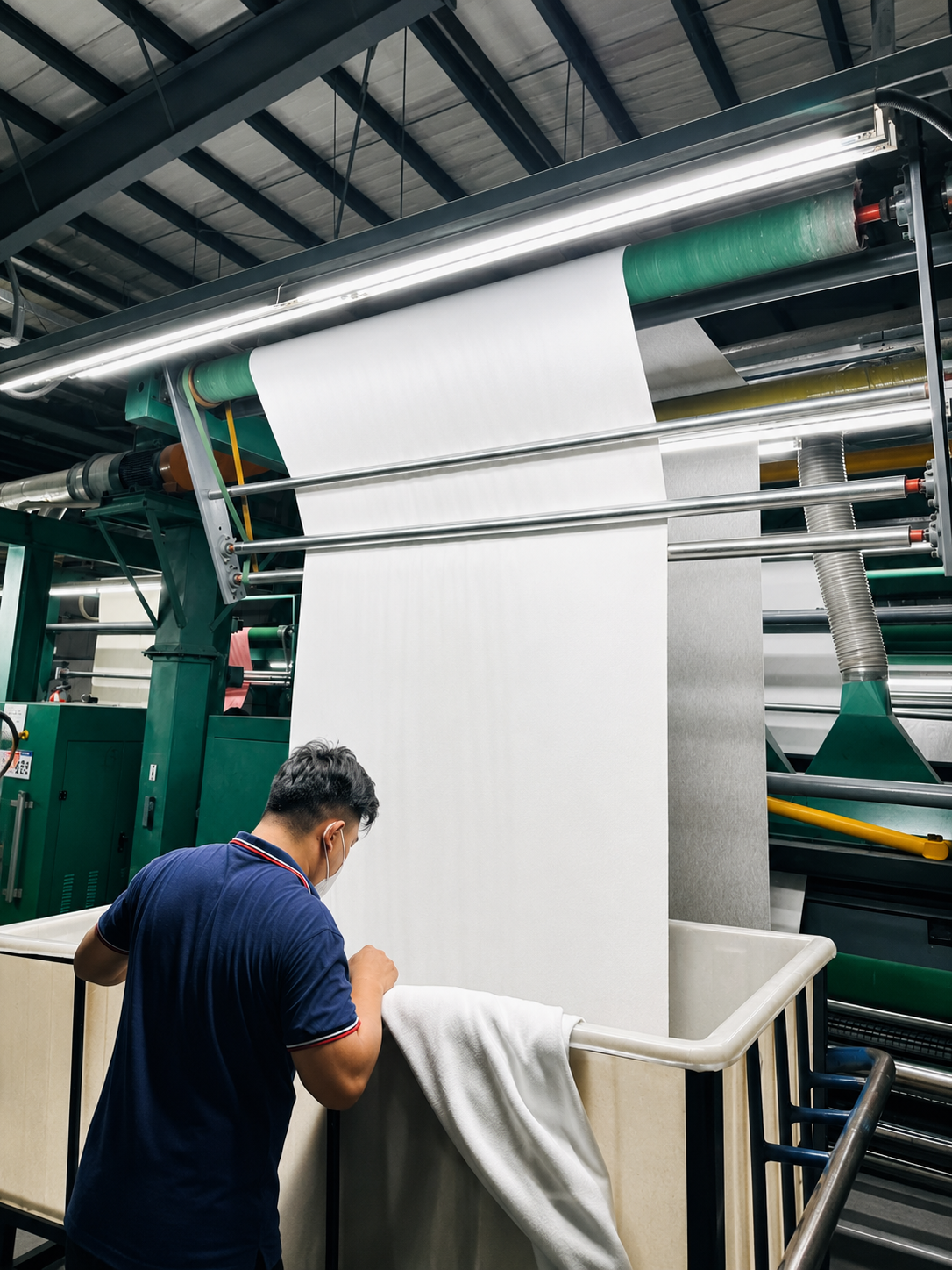 Fabric output machine