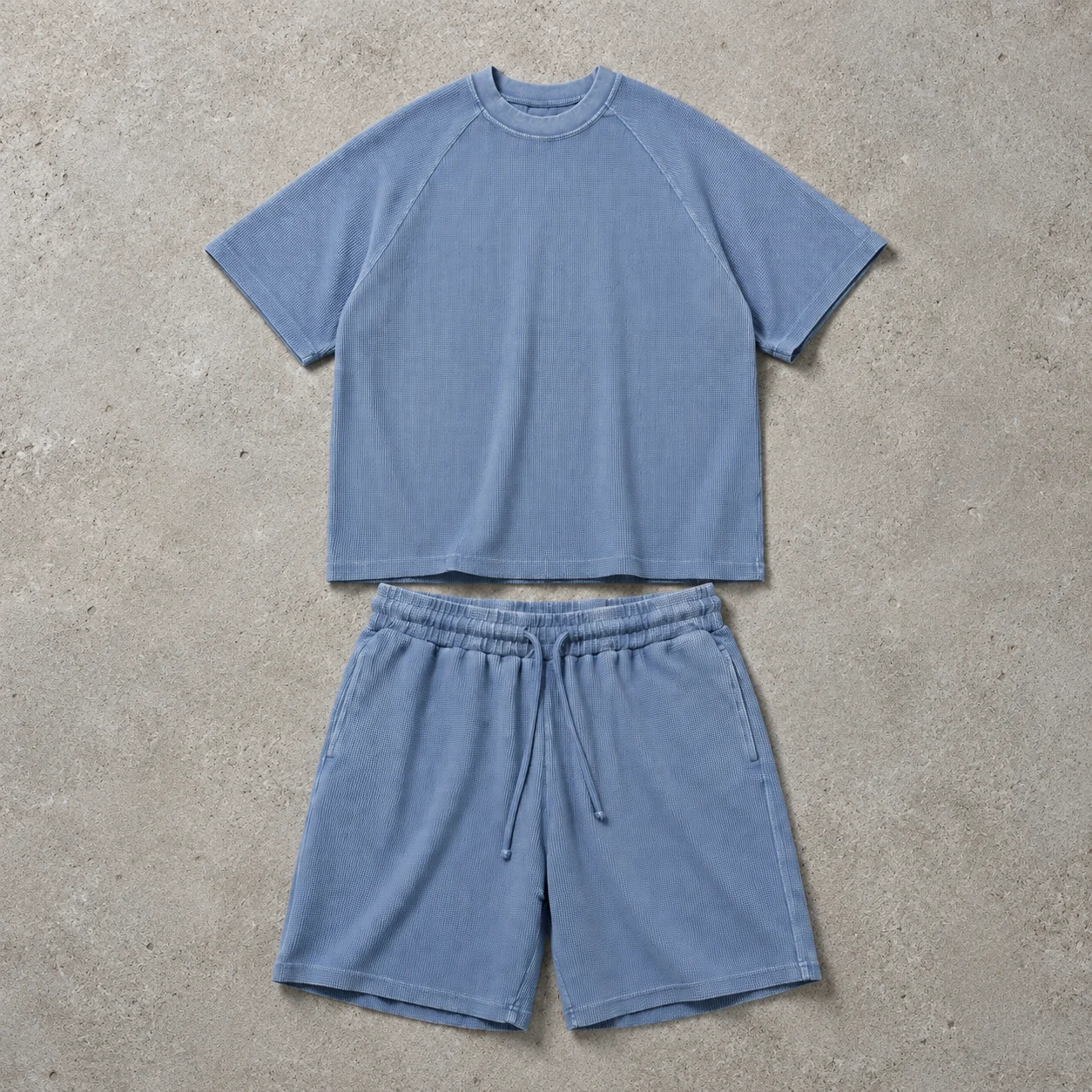 Garment flat lay showing construction details