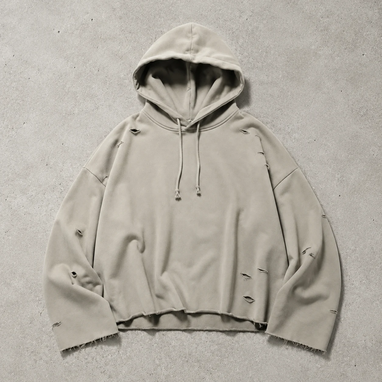Apparel colorway flat lay on cement