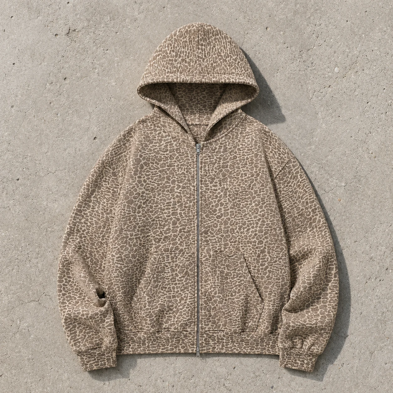 Apparel colorway flat lay on cement