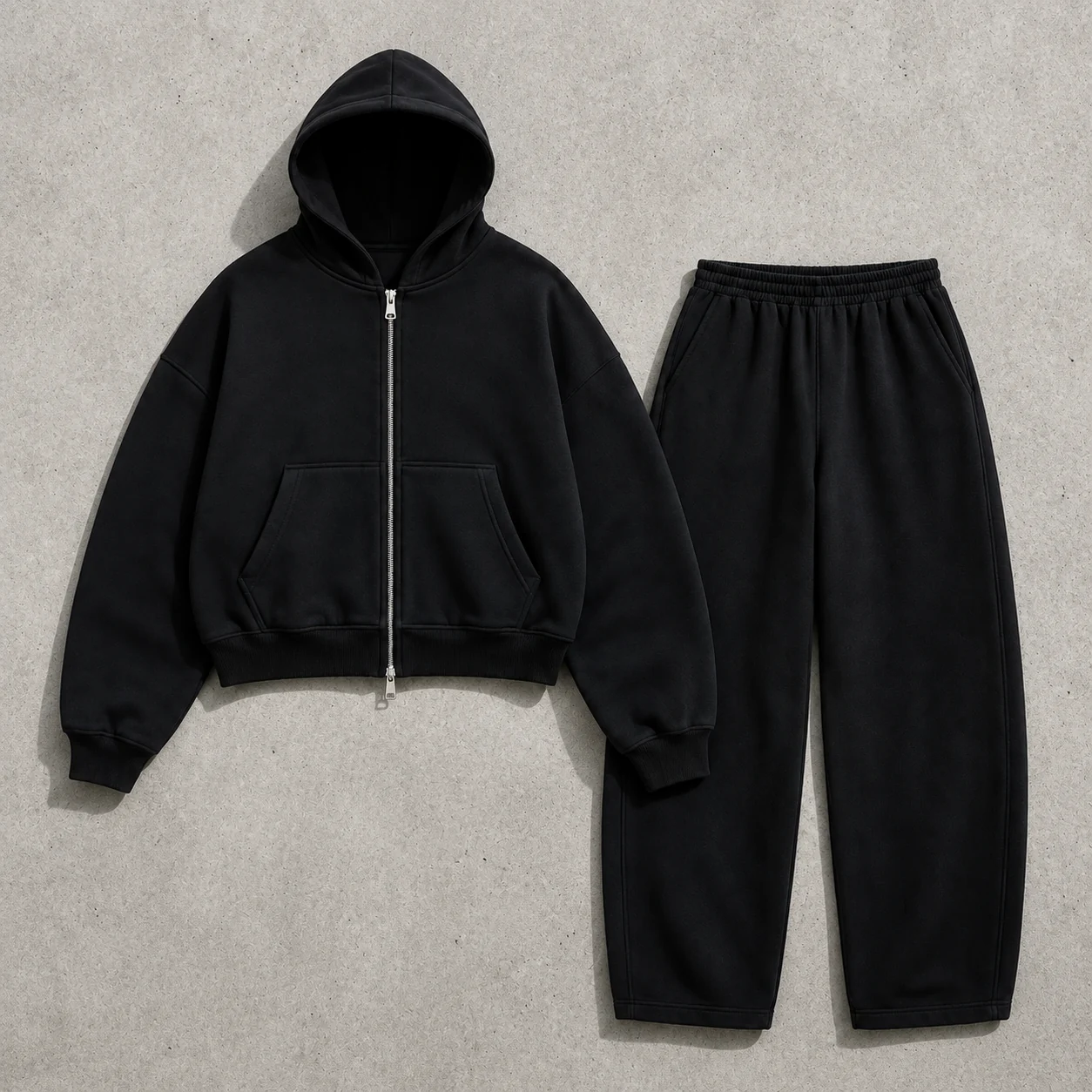 Garment flat lay showing construction details