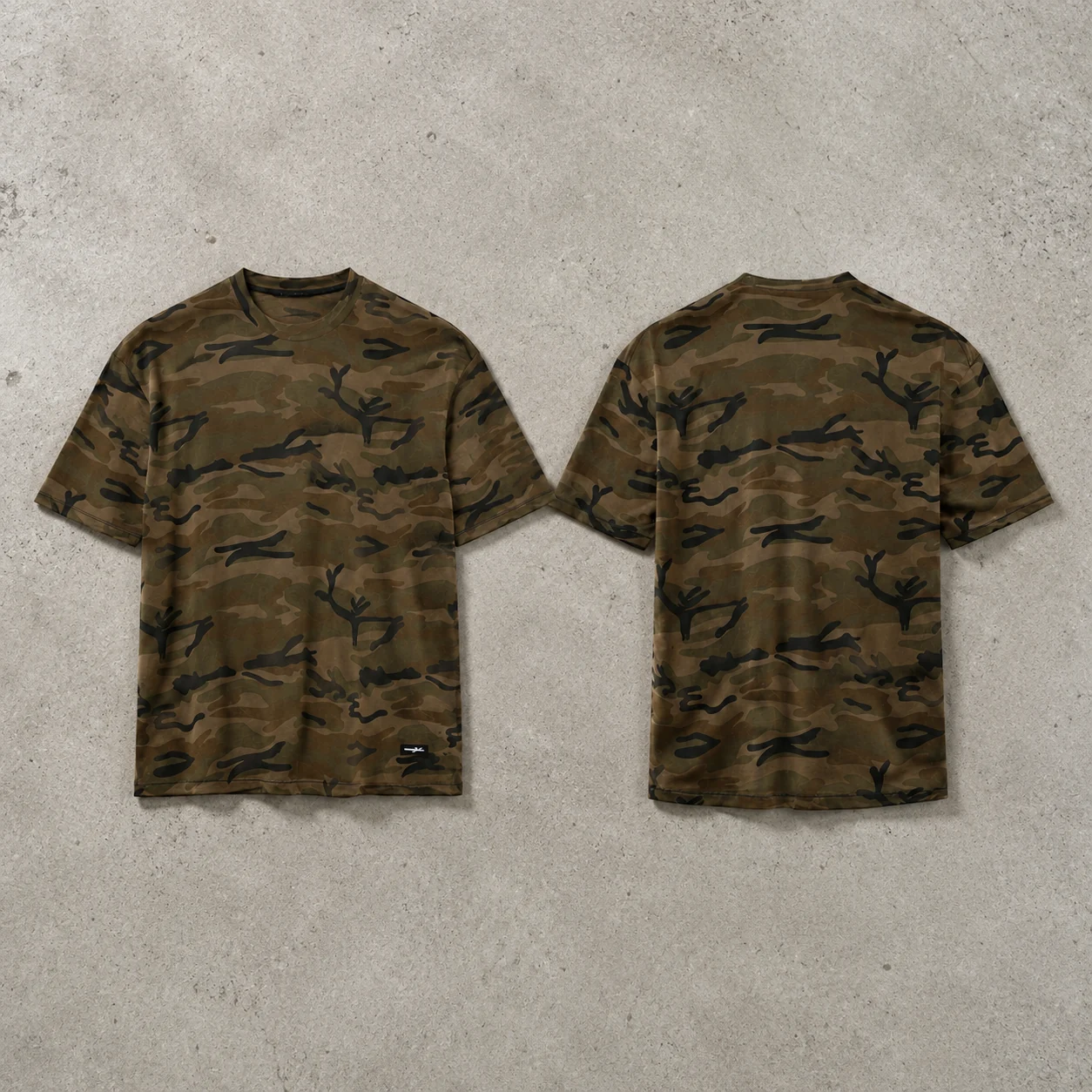 Garment detail flat lay on cement
