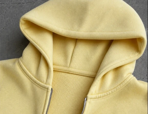 Heavyweight hoodie hood detail