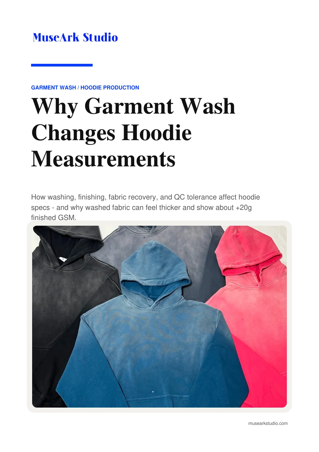 Garment wash hoodie measurements article page 1