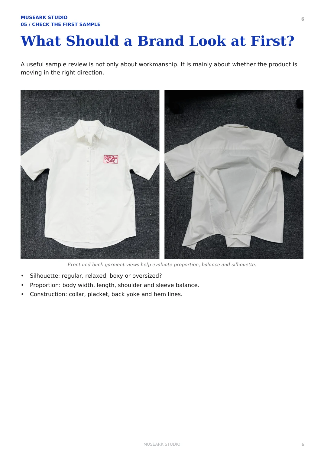 Factory information before sampling article page 6