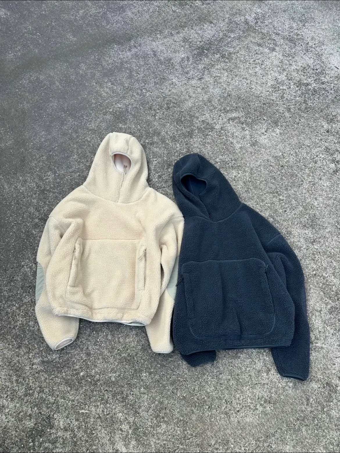 Two hoodie samples