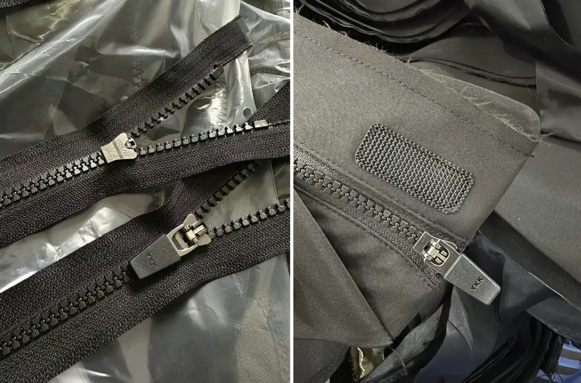 Custom trims and zipper details